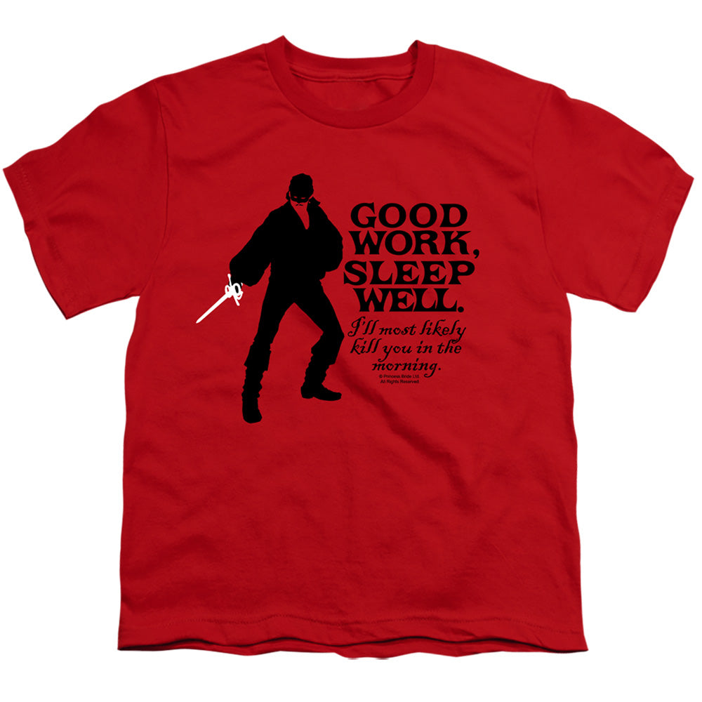 Princess Bride - Good Work - Short Sleeve Youth 18/1 - Red T-shirt