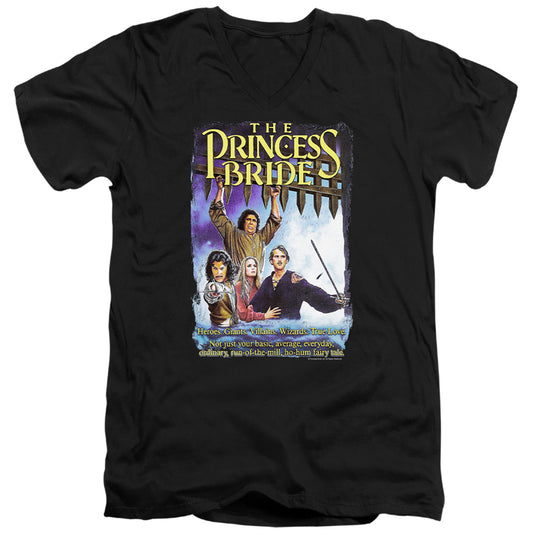 Princess Bride - Alt Poster - Short Sleeve Adult V-neck 30/1 - Black T-shirt