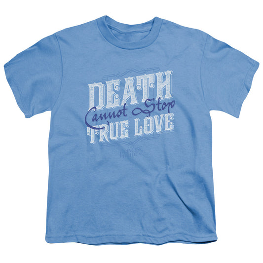 Princess Bride - Love Over Death - Short Sleeve Youth 18/1 - Carolina Blue T-shirt