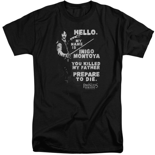 Princess Bride - Hello Again - Short Sleeve Adult Tall - Black T-shirt