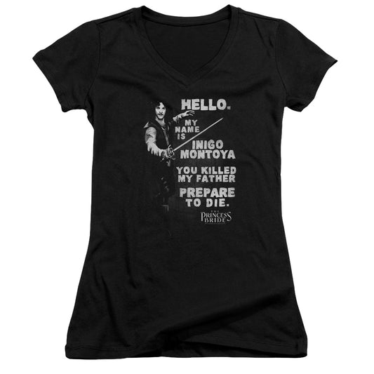 Princess Bride - Hello Again-junior V-neck - Black