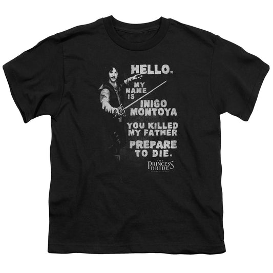 Princess Bride - Hello Again - Short Sleeve Youth 18/1 - Black T-shirt