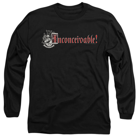 Princess Bride - Vizzini Crest - Long Sleeve Adult 18/1 - Black T-shirt