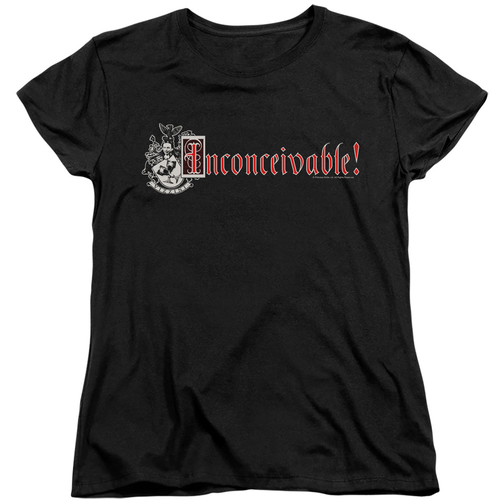 Princess Bride - Vizzini Crest - Short Sleeve Womens Tee - Black T-shirt