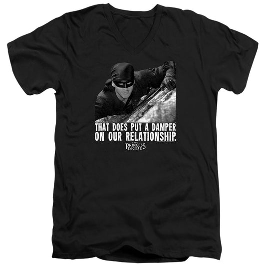 Princess Bride - Damper - Short Sleeve Adult V-neck 30/1 - Black T-shirt