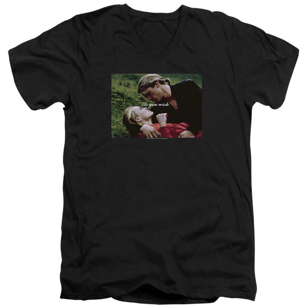 Princess Bride - As You Wish - Short Sleeve Adult V-neck 30/1 - Black T-shirt