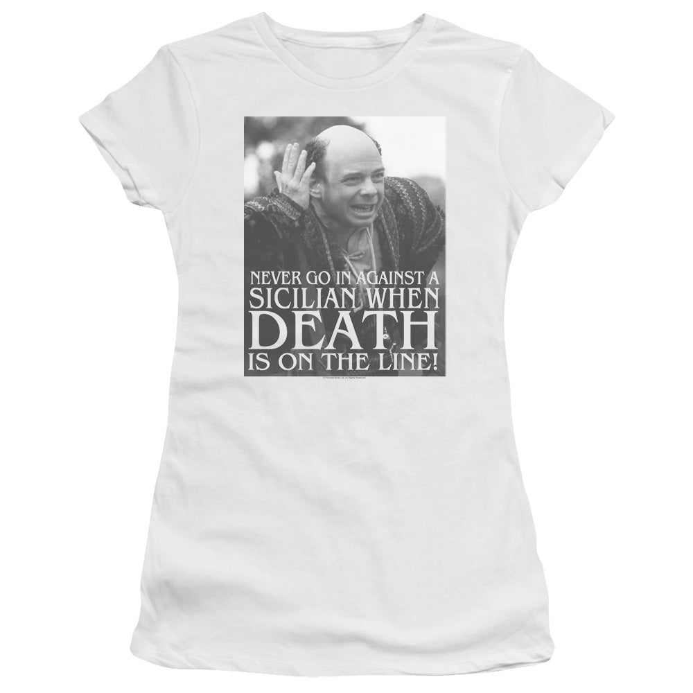 Princess Bride - Sicilian - Short Sleeve Junior Sheer - White T-shirt