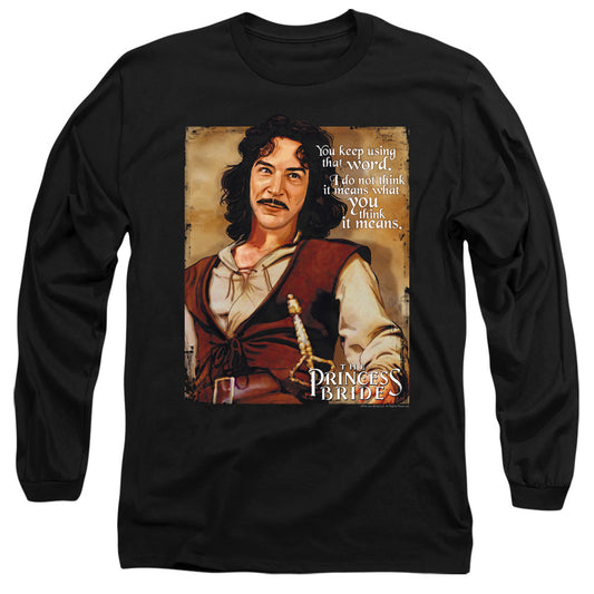 Princess Bride - Word - Long Sleeve Adult 18/1 - Black T-shirt