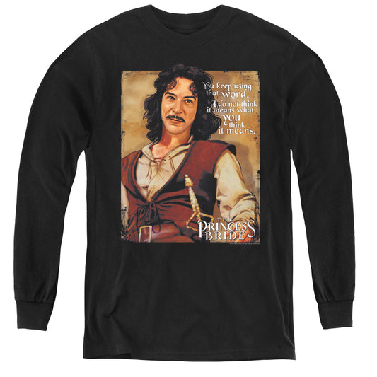 Princess Bride - Word - Youth Long Sleeve Tee - Black