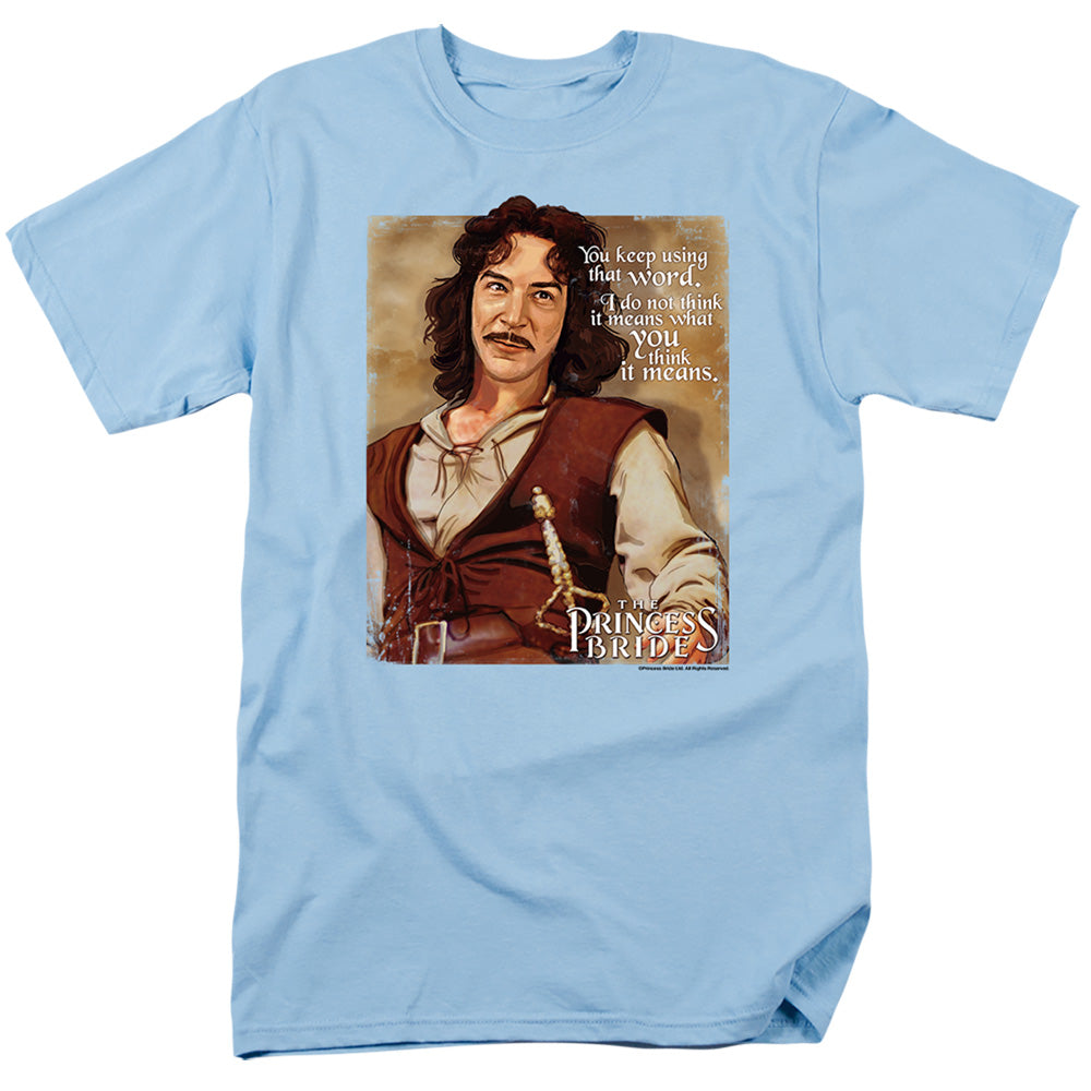Princess Bride - Word - Short Sleeve Adult 18/1 - Light Blue T-shirt