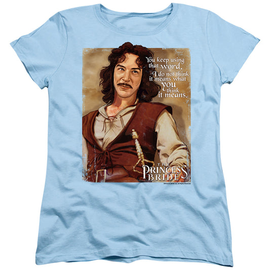 Princess Bride - Word - Short Sleeve Womens Tee - Light Blue T-shirt