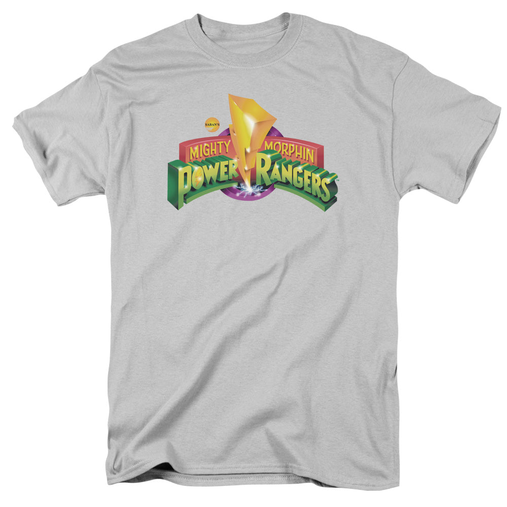 Power Rangers - Mmpr Logo - Short Sleeve Adult 18/1 - Silver T-shirt