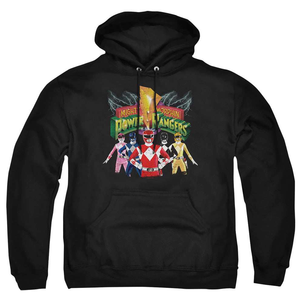 Power Rangers - Rangers Unite - Adult Pull-over Hoodie - Black
