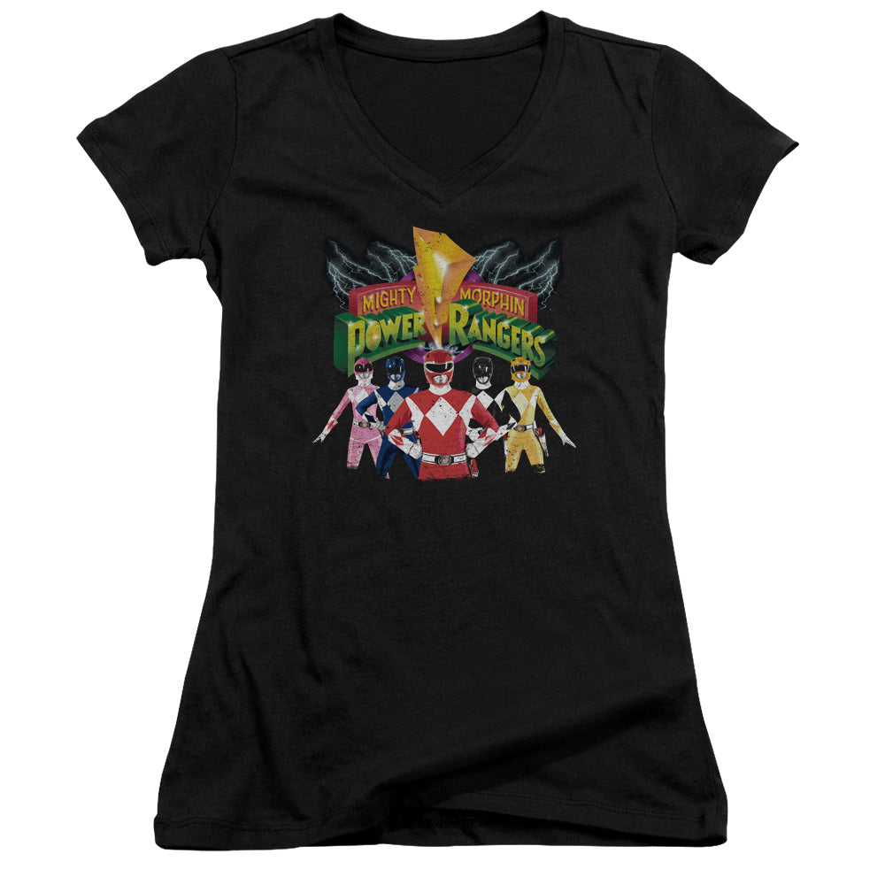 Power Rangers - Rangers Unite-junior V-neck - Black