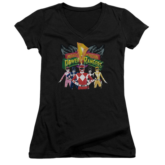 Power Rangers - Rangers Unite-junior V-neck - Black