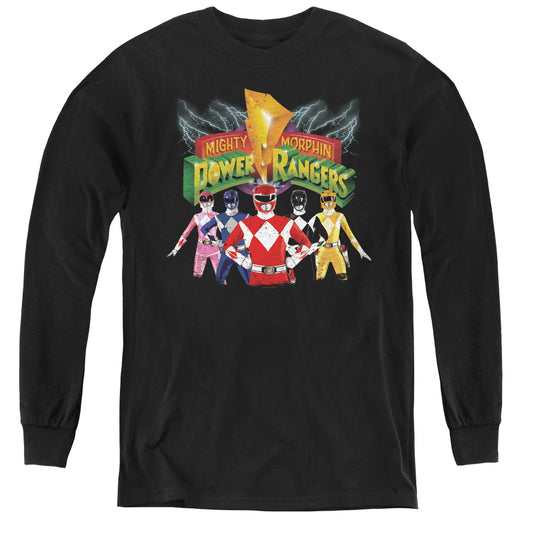 Power Rangers - Rangers Unite - Youth Long Sleeve Tee - Black