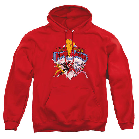 Power Rangers - Retro Rangers - Adult Pull-over Hoodie - Red
