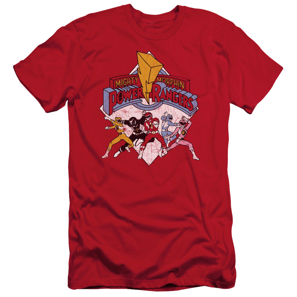 Power Rangers - Retro Rangers - Short Sleeve Adult 30/1 - Red T-shirt