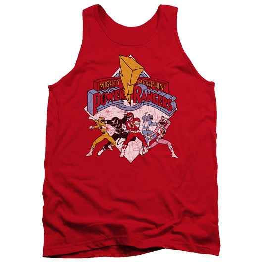 Power Rangers - Retro Rangers - Adult Tank - Red