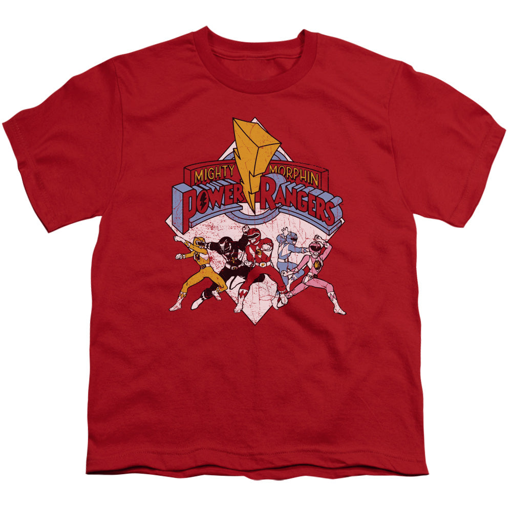 Power Rangers - Retro Rangers - Short Sleeve Youth 18/1 - Red T-shirt