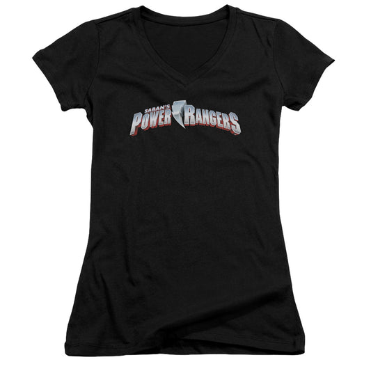 Power Rangers - New Logo-junior V-neck - Black