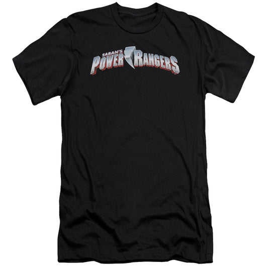 Power Rangers - New Logo-premuim Canvas Adult Slim Fit 30/1 - Black