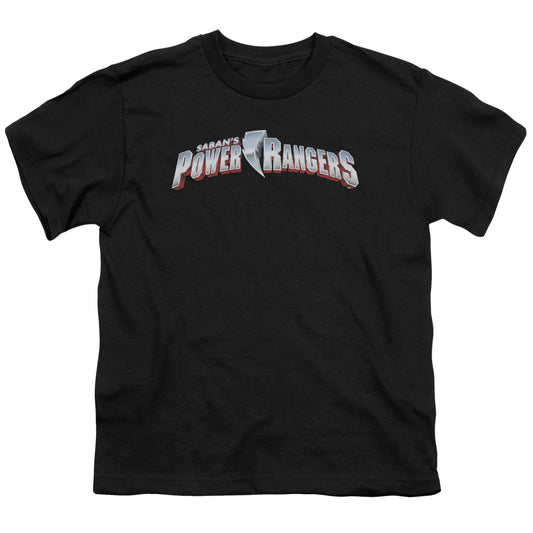 Power Rangers - New Logo - Short Sleeve Youth 18/1 - Black T-shirt