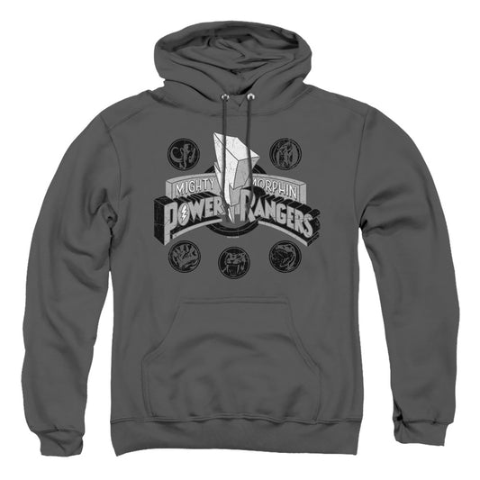 Power Rangers - Power Coins - Adult Pull-over Hoodie - Charcoal
