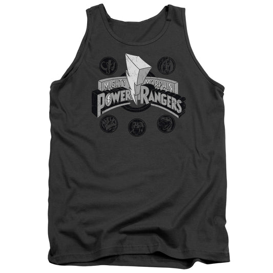 Power Rangers - Power Coins - Adult Tank - Charcoal