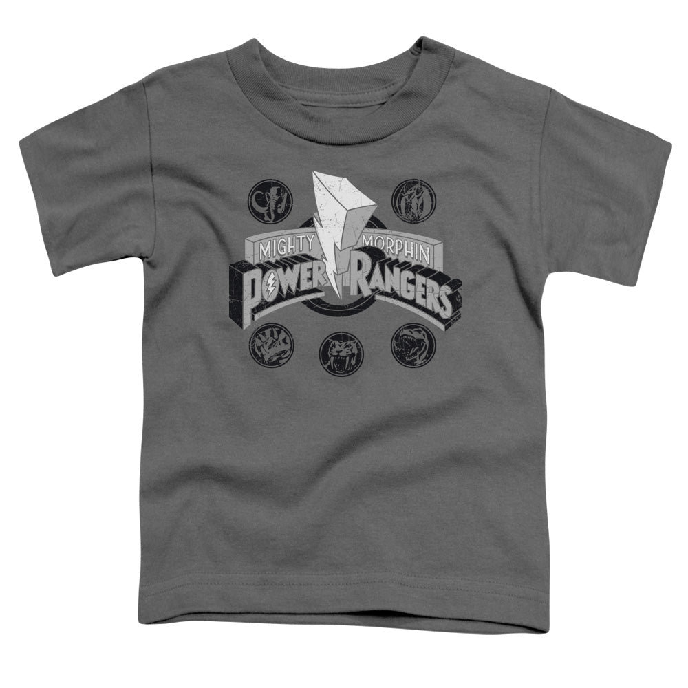 Power Rangers - Power Coins - Short Sleeve Toddler Tee - Charcoal T-shirt