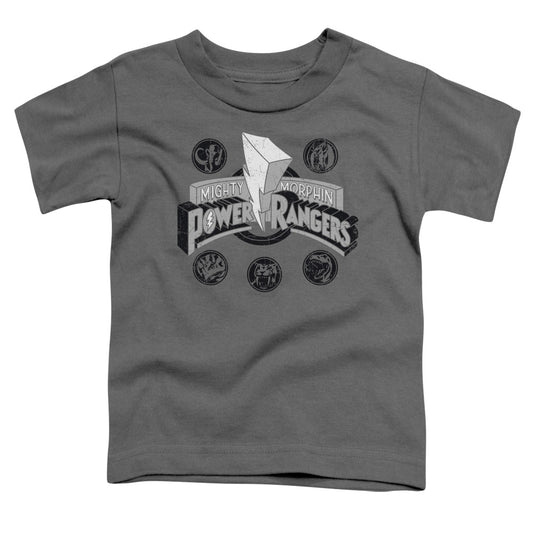 Power Rangers - Power Coins - Short Sleeve Toddler Tee - Charcoal T-shirt