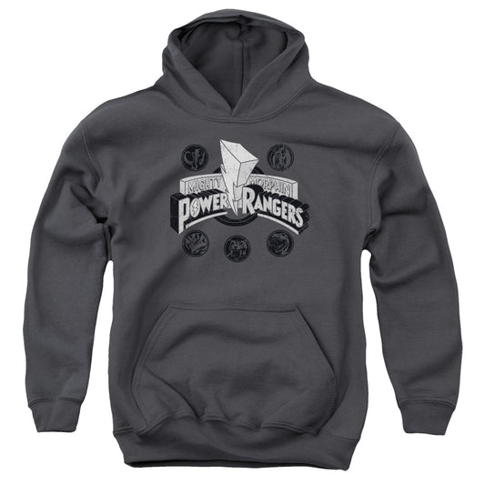 Power Rangers - Power Coins - Youth Pull-over Hoodie - Charcoal