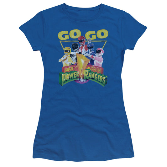 Power Rangers - Go Go - Short Sleeve Junior Sheer - Royal Blue T-shirt