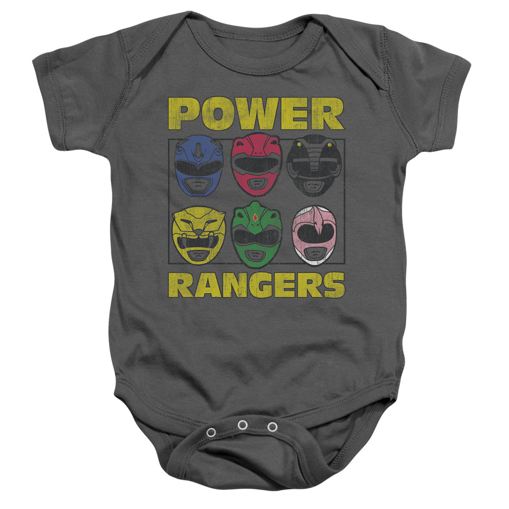 Power Rangers - Ranger Heads-infant Snapsuit - Charcoal