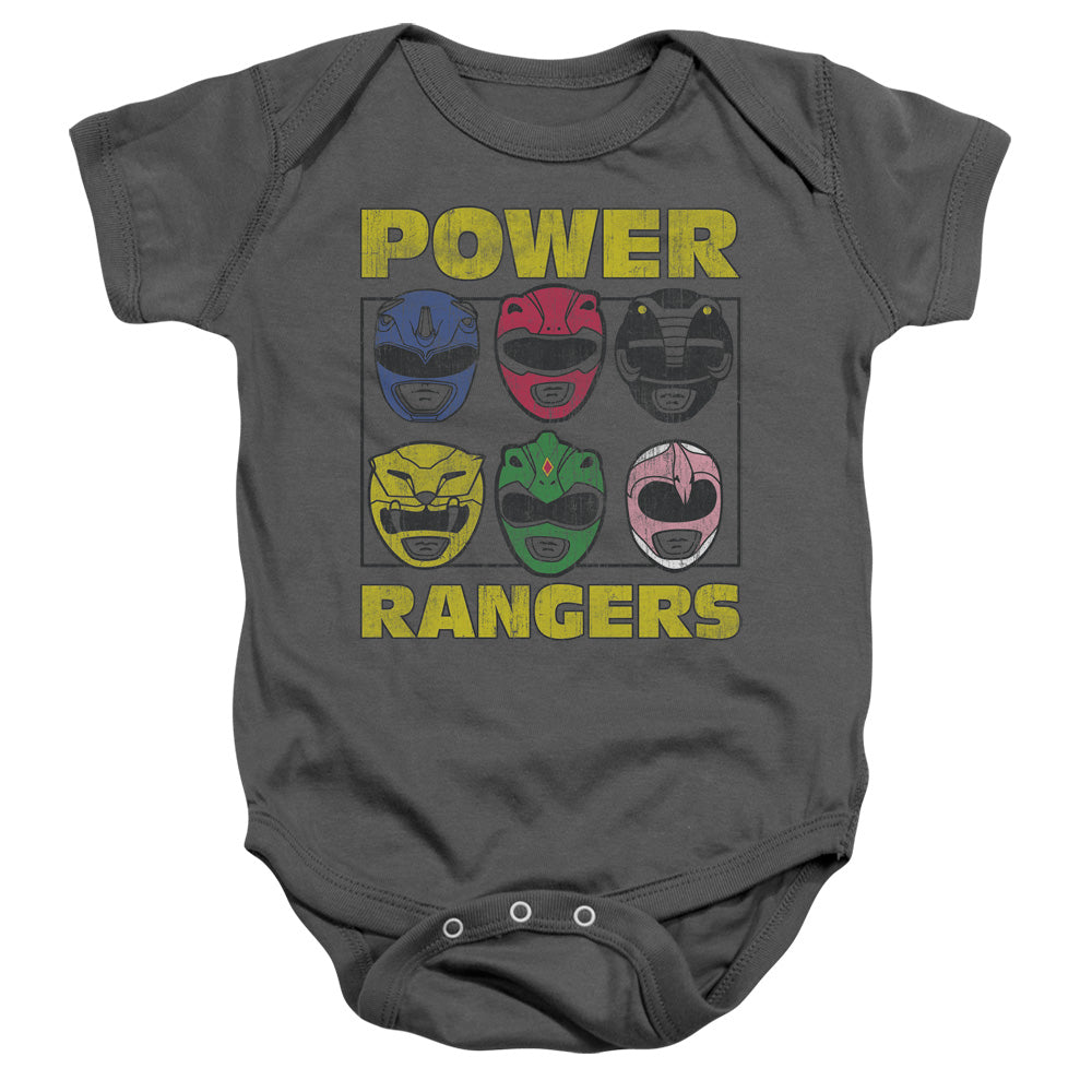 Power Rangers - Ranger Heads-infant Snapsuit - Charcoal