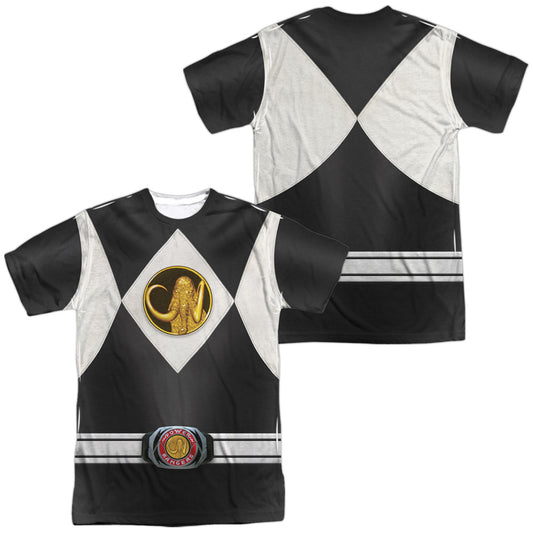 POWER RANGERS BLACK RANGER UNIFORM (FRONT/BACK PRINT)-S/S ADULT T-Shirt