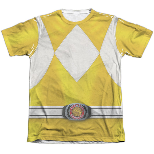 Power Rangers - Yellow Ranger - Adult Poly/cotton Short Sleeve Tee - White T-shirt