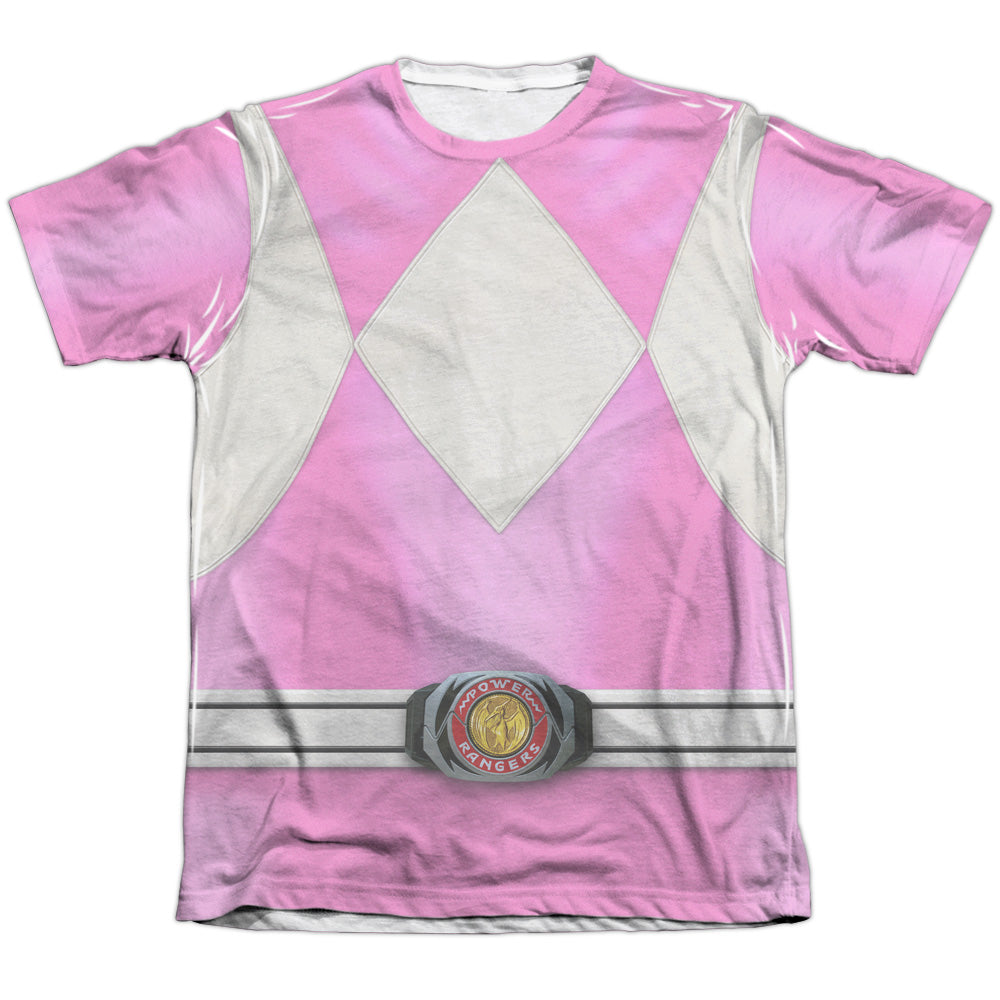 Power Rangers - Pink Ranger - Adult Poly/cotton Short Sleeve Tee - White T-shirt