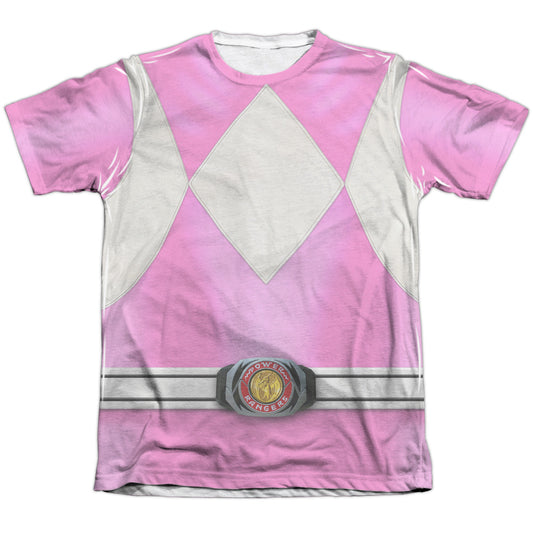 Power Rangers - Pink Ranger - Adult Poly/cotton Short Sleeve Tee - White T-shirt