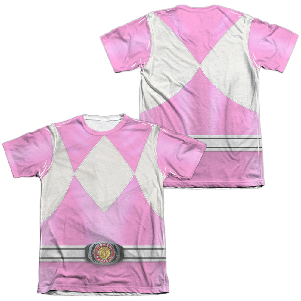 Power Rangers - Pink Ranger (Front/back Print) - Adult Poly/cotton Short Sleeve Tee - White T-shirt