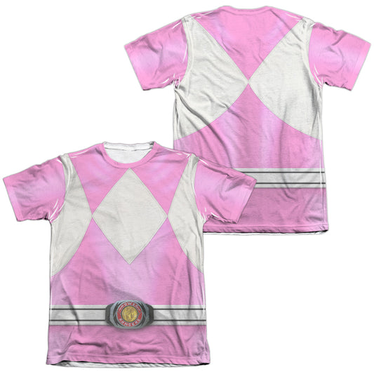 Power Rangers - Pink Ranger (Front/back Print) - Adult Poly/cotton Short Sleeve Tee - White T-shirt