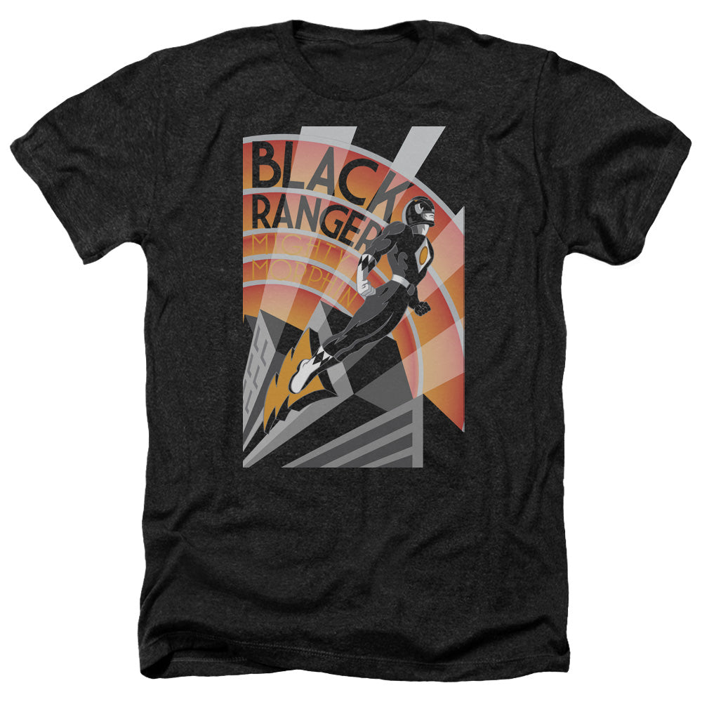 Power Rangers - Black Ranger Deco - Adult Heather-black