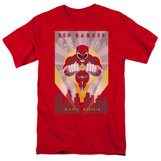 Power Rangers - Red Deco - Short Sleeve Adult 18/1 - Red T-shirt