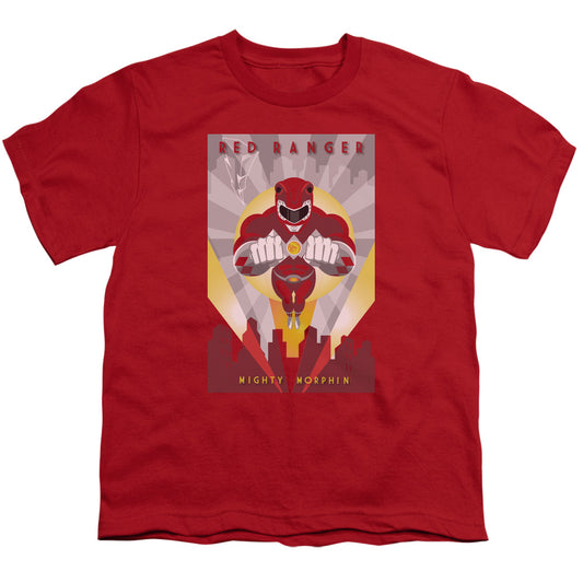 Power Rangers - Red Deco - Short Sleeve Youth 18/1 - Red T-shirt