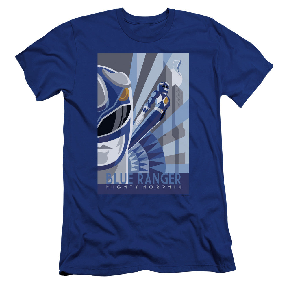 Power Rangers - Blue Ranger Deco-premuim Canvas Adult Slim Fit 30/1 - Royal Blue
