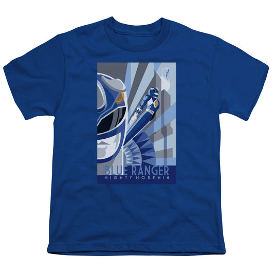 Power Rangers - Blue Ranger Deco - Short Sleeve Youth 18/1 - Royal Blue T-shirt