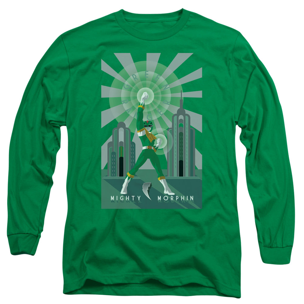 Power Rangers - Green Ranger Deco - Long Sleeve Adult 18/1 - Kelly Green T-shirt