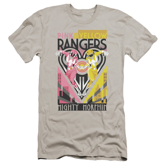 Power Rangers - Pink & Yellow Deco-premuim Canvas Adult Slim Fit 30/1 - Silver