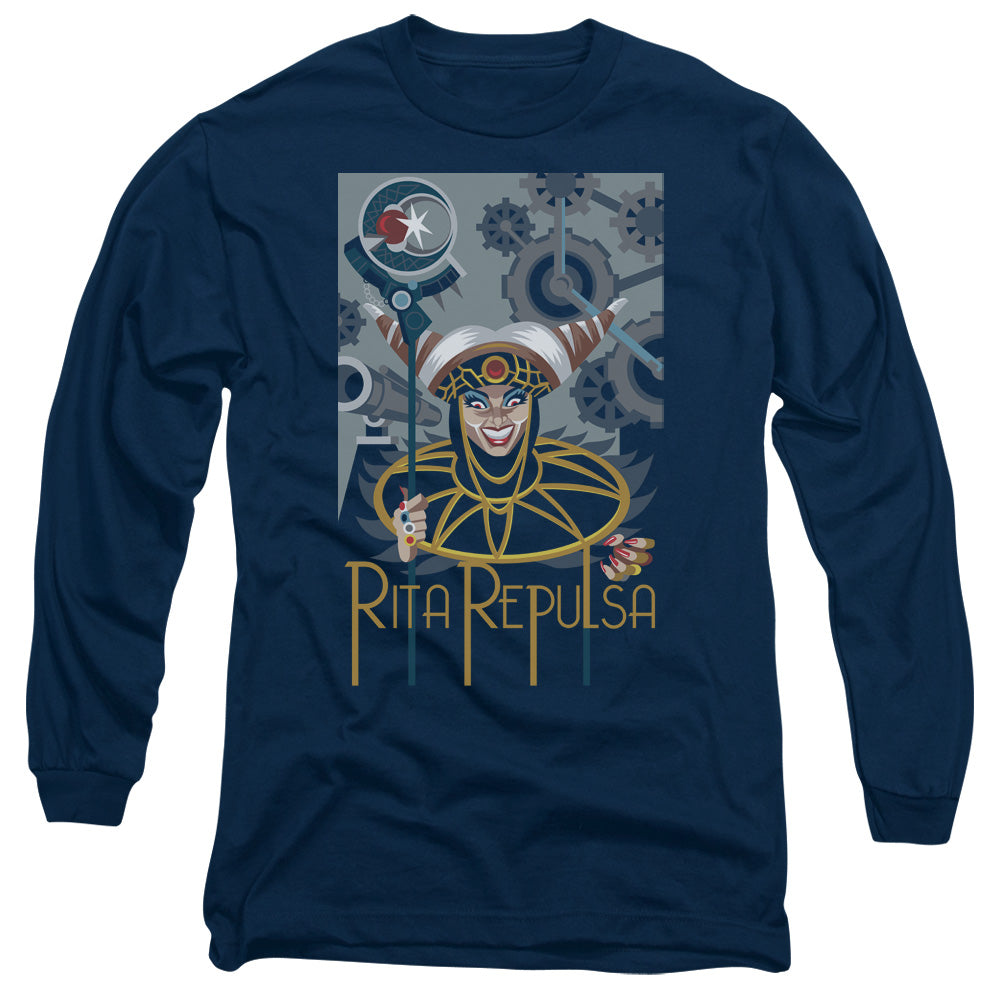 Power Rangers - Rita Deco - Long Sleeve Adult 18/1 - Navy T-shirt
