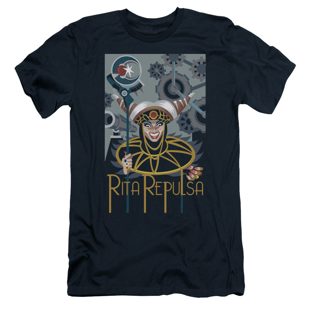Power Rangers - Rita Deco - Short Sleeve Adult 30/1 - Navy T-shirt